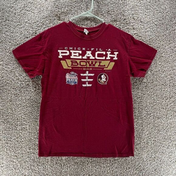 Florida State Seminoles Shirt Adult Medium Red 2015 Peach Bowl NCAA Football Men - Picture 1 of 9